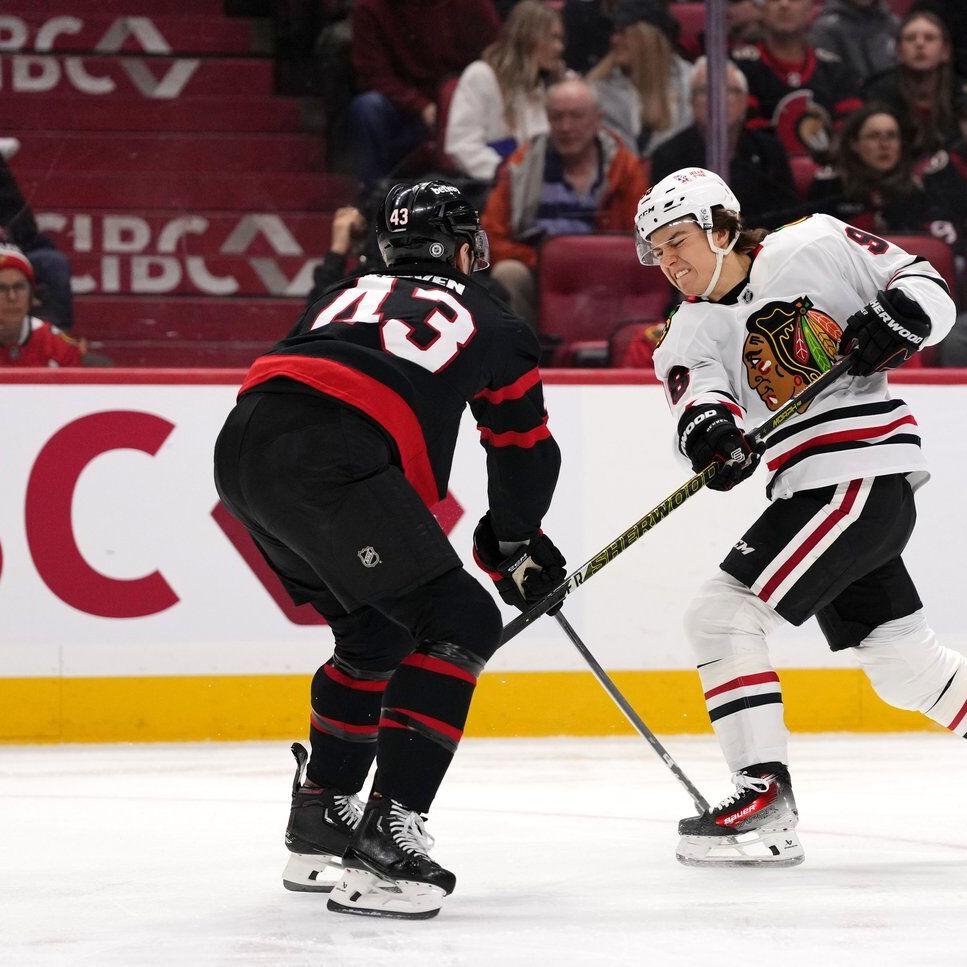 Nazar scores in OT as Blackhawks edge Senators 4-3